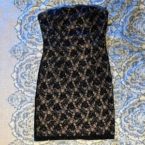 Adrianna Papell black beaded sequined cocktail dress